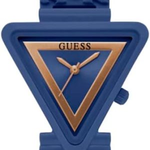 GUESS Ladies 34mm Watch - Blue Silicone Strap, Blue Dial, Biobased Nylon Case watch - blue