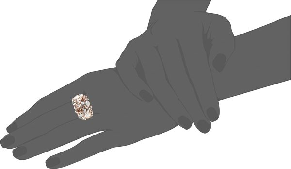 GUESS "Basic" Rose Gold Domed Multi-Stone Adjustable Ring, Size 7-9-2