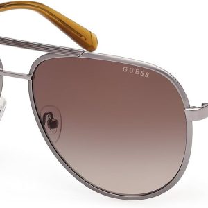 GUESS Aviator Striped Metal Sunglasses-0