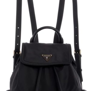 GUESS Womens Eco Gemma Backpack, Drawstring Flap, Black-0