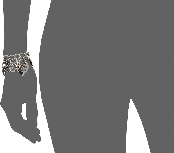 GUESS "Basic Mixed Metal Logo Charm Toggle Charm Bracelet-2