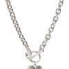 GUESS Women's Toggle Logo Charm Necklace, Silver, One Size guess womens toggle logo charm necklace silver one size set
