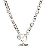 GUESS Women's Toggle Logo Charm Necklace, Silver, One Size guess womens toggle logo charm necklace silver one size set