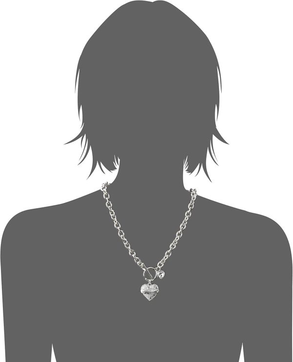 GUESS Women's Toggle Logo Charm Necklace, Silver, One Size guess womens toggle logo charm necklace silver one size fit