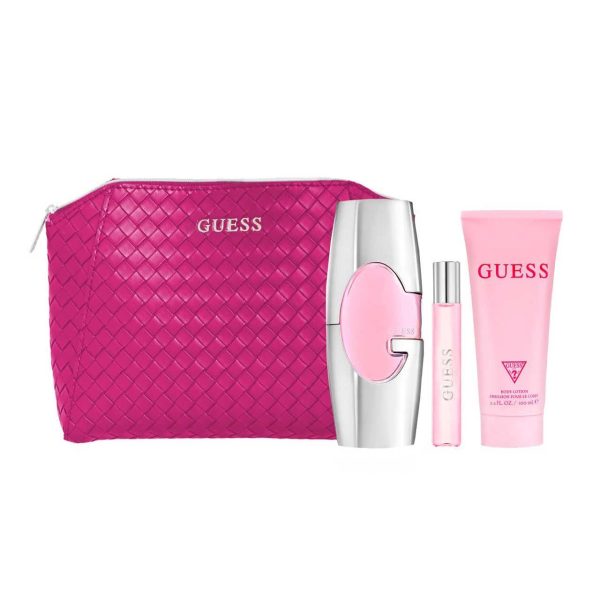 Guess 2.5oz EDP Spray, 0.5oz EDP Spray, 3.4oz Body Lotion, Pouch Women 4 Pc Gift Set edp spray 0