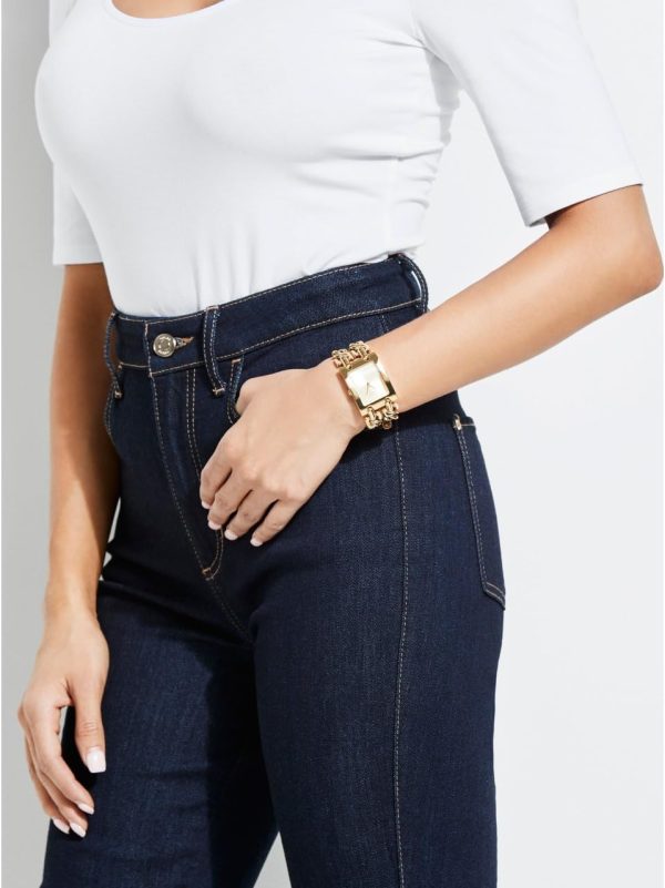 GUESS Women's Silver-Tone Multi-Chain Bracelet Watch-1