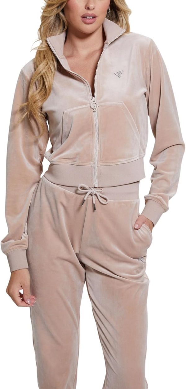 GUESS Women's Couture Full Zip Sweatshirt guess womens couture full zip sweatshirt black