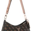 GUESS Noelle II Top Zip Shoulder Bag, Brown Logo guess noelle ii top zip shoulder bag brown logo black