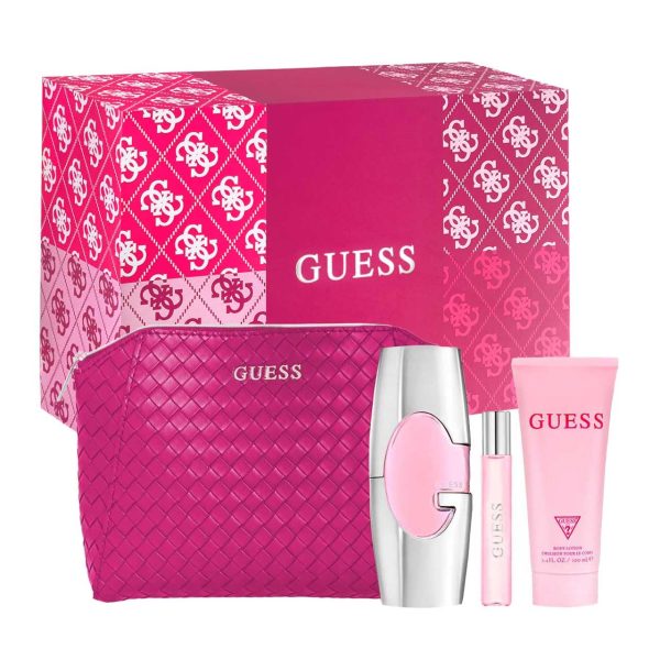 Guess 2.5oz EDP Spray, 0.5oz EDP Spray, 3.4oz Body Lotion, Pouch Women 4 Pc Gift Set 2 5oz edp