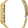 GUESS Women's Gold-Tone + Black Multifunction Steel Bracelet Watch guess women s