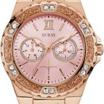 GUESS Women's Stainless Steel + Stain Resistant Silicone Watch steel stain resistant