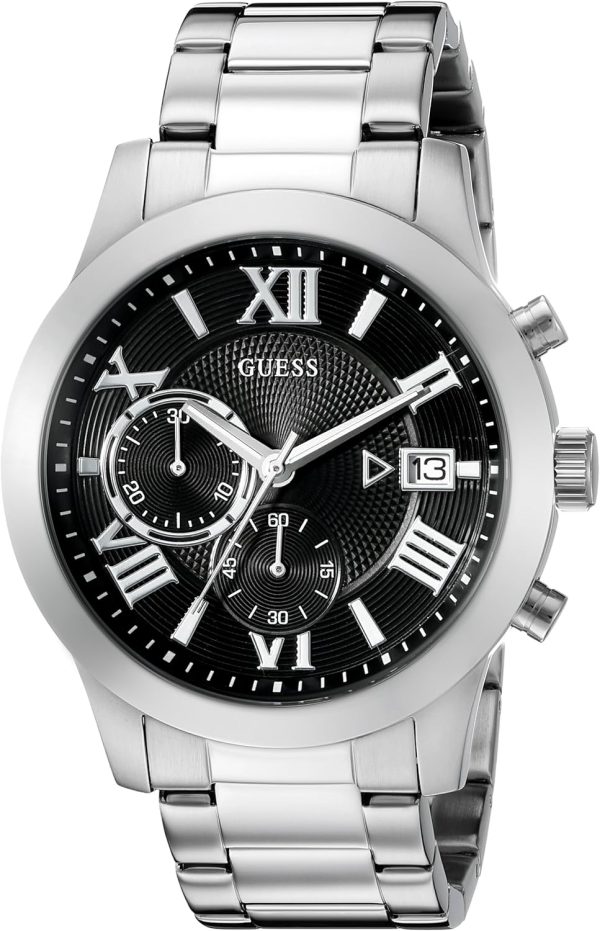GUESS Men's Stainless Steel Gunmetal Chronograph Bracelet Watch stainless steel gunmetal
