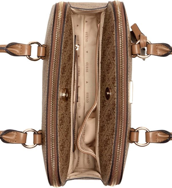 GUESS Sarai Status Satchel, Latte Logo-2