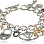 GUESS "Basic Mixed Metal Logo Charm Toggle Charm Bracelet-0