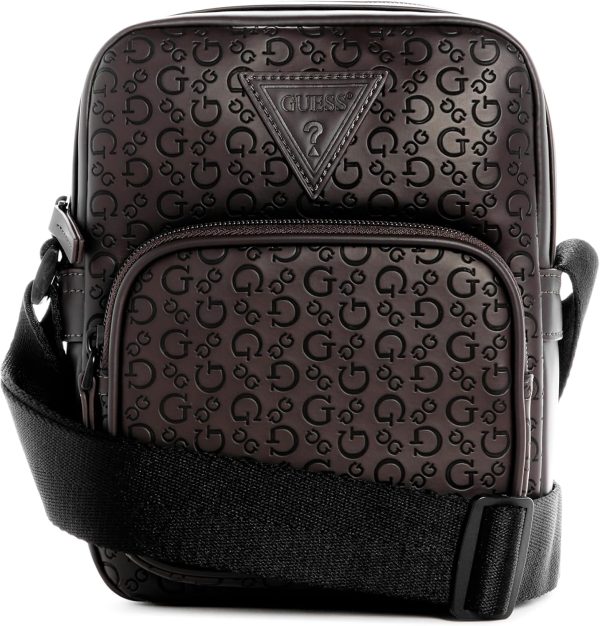 GUESS Mens Warner Camera Bag, Ground Coffee Brown-0