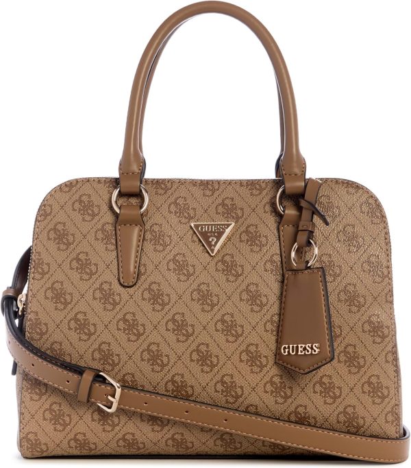 GUESS Sarai Status Satchel, Latte Logo guess sarai status satchel latte logo black
