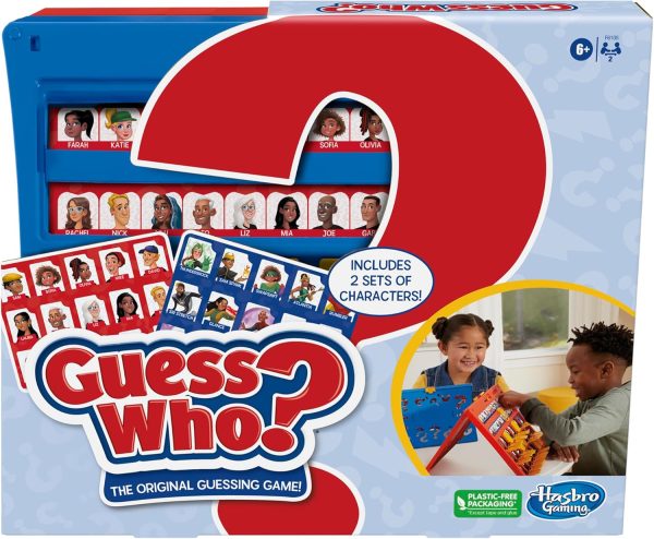 Hasbro Gaming Guess Who? Original,Easy to Load Frame,Double-Sided Character Sheet,2 Player Board Games for Kids,Guessing Games for Families,Ages 6 and Up guess who original