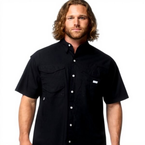 Columbia, Camicia a Maniche Corte Bonehead da Uomo, Nera, XXS