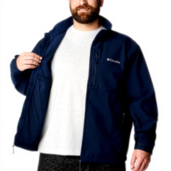 Columbia Softshell Giacca Uomo Impermeabile Antivento Blu