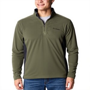 Columbia Maglia Pile Uomo Klamath Range Mezza Zip Verde
