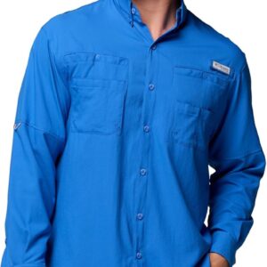 Columbia Camicia Uomo Tamiami II LS Blu Acceso Omni-Wick-0