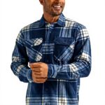 Camicia Wrangler pile plaid uomo comoda calda taglie forti
