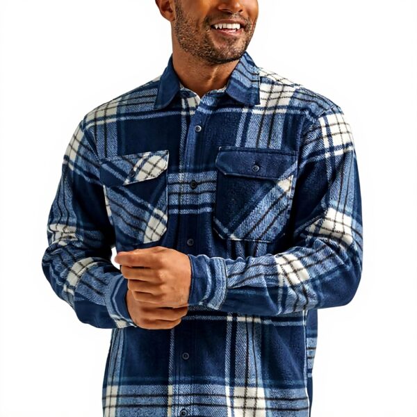 Camicia Wrangler pile plaid uomo comoda calda taglie forti