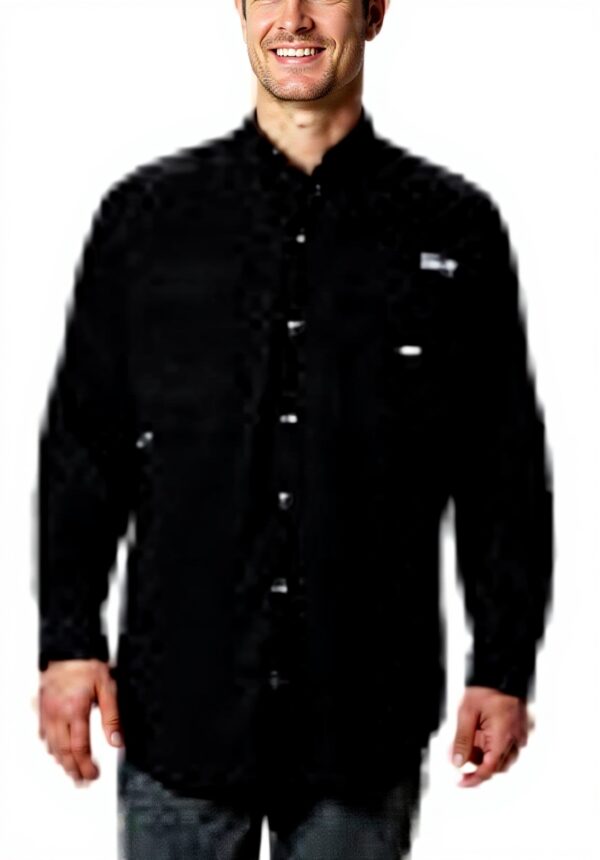 Columbia Bonehead Camicia Uomo 100% Cotone Nero Button-Down