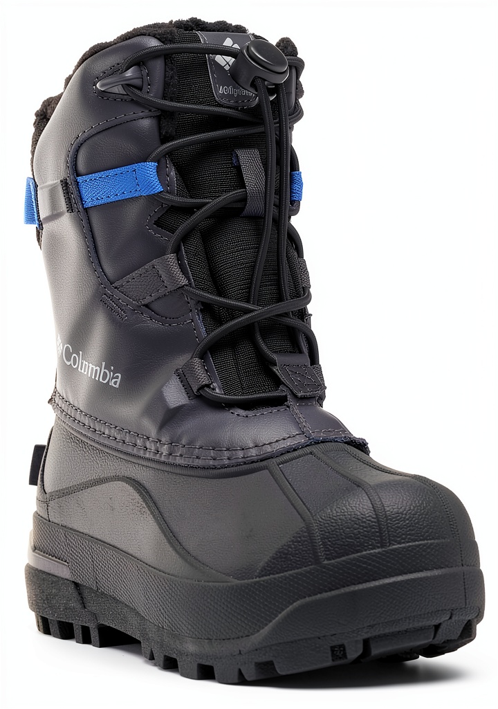 Stivali Columbia invernali indossati su terreno innevato