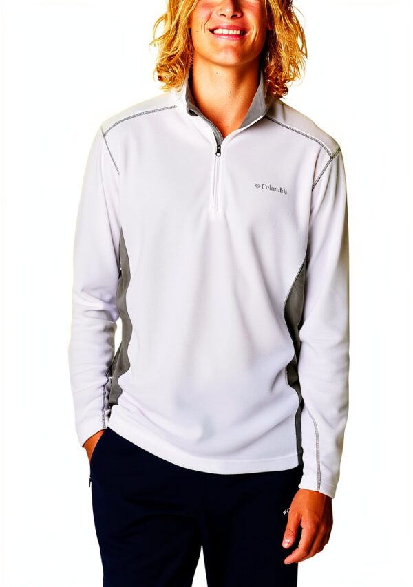 Columbia pile uomo Klamath Range mezza zip bianco grigio