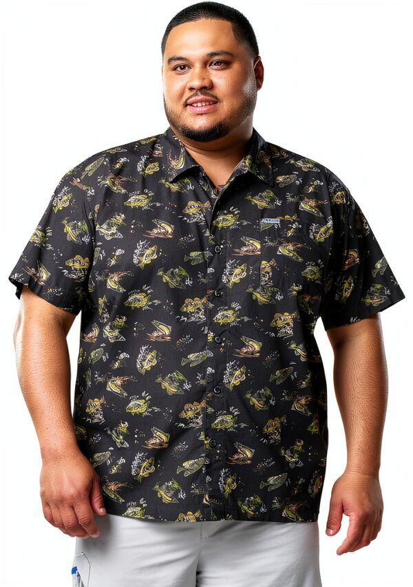 Columbia T-Shirt Uomo Cotone Maglietta Maniche Corte Pesce